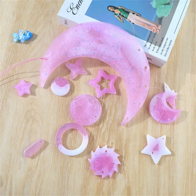 

Moon Star Windbell Resin Mold Silicone Aeolian Bells Moldes Para Resina Epoxi Wind Chime Pendant Silicon Form For Epoxy Craft