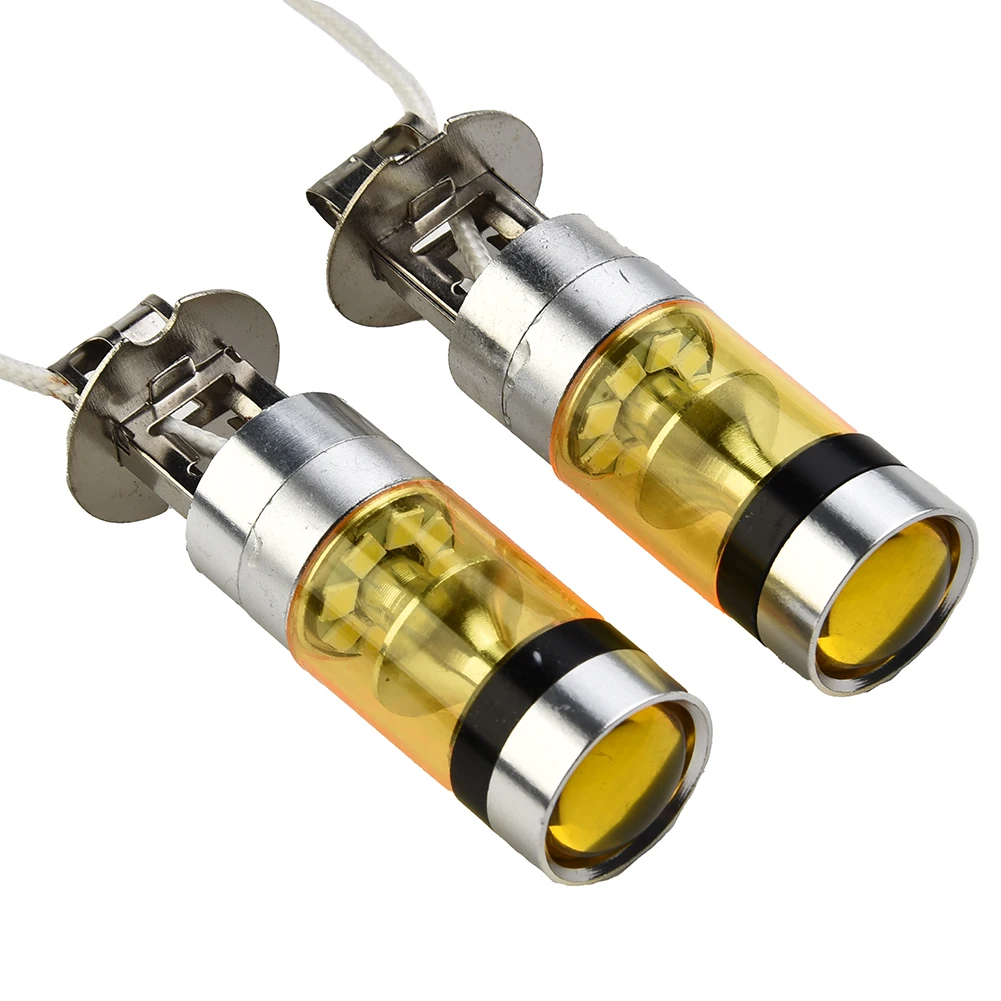 

2pcs LED Bulb Kit 4300k Replacement Car Lights Daytime Driving DC 12V 24V Yellow Built In Fog Tail Lamps Accessory