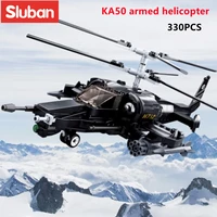 sluban building block toys morden military ka 50 armed helicopter 330pcs bricks b0752 army truck compatbile with leading brands