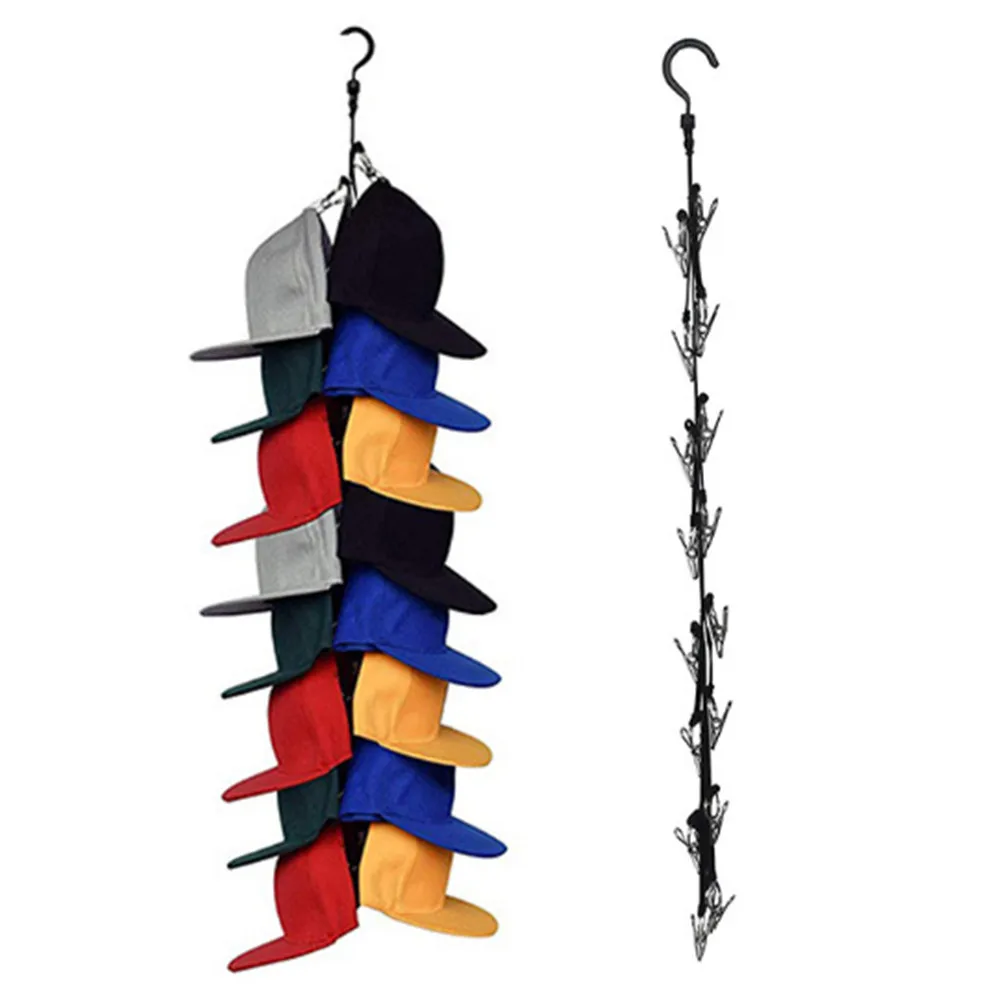 Головной убор для чулана легко хранить шляпу вешалки бейсболок 16 зажимов шапок
