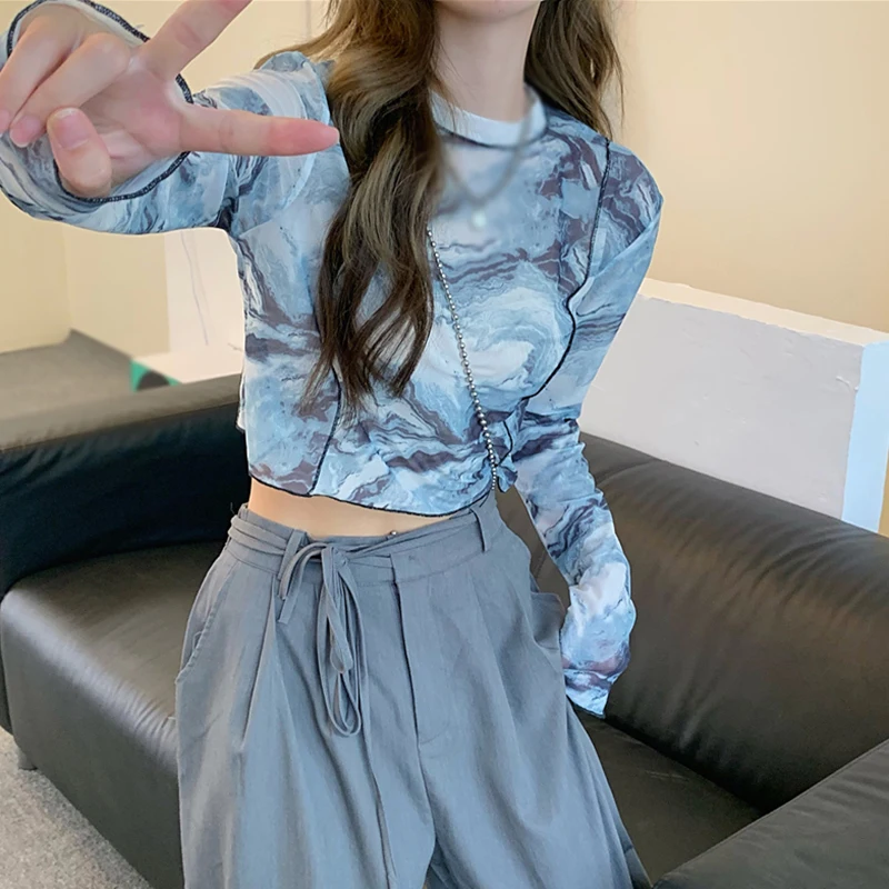 

Women's Long Sleeves Tops Slim Casual Summer Korean Version T-Shirts