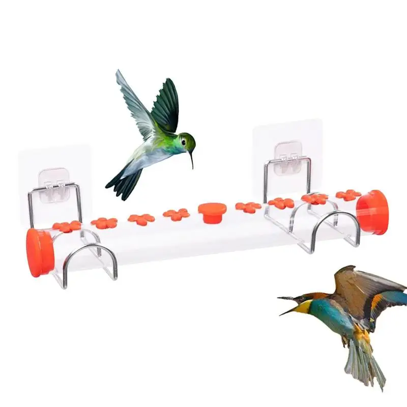 

Hummingbird Feeders Horizontal Tube Hanging Feeder With Stainless Steel Perch Acrylic Outside Garden Viewing Hummingbird Feeder