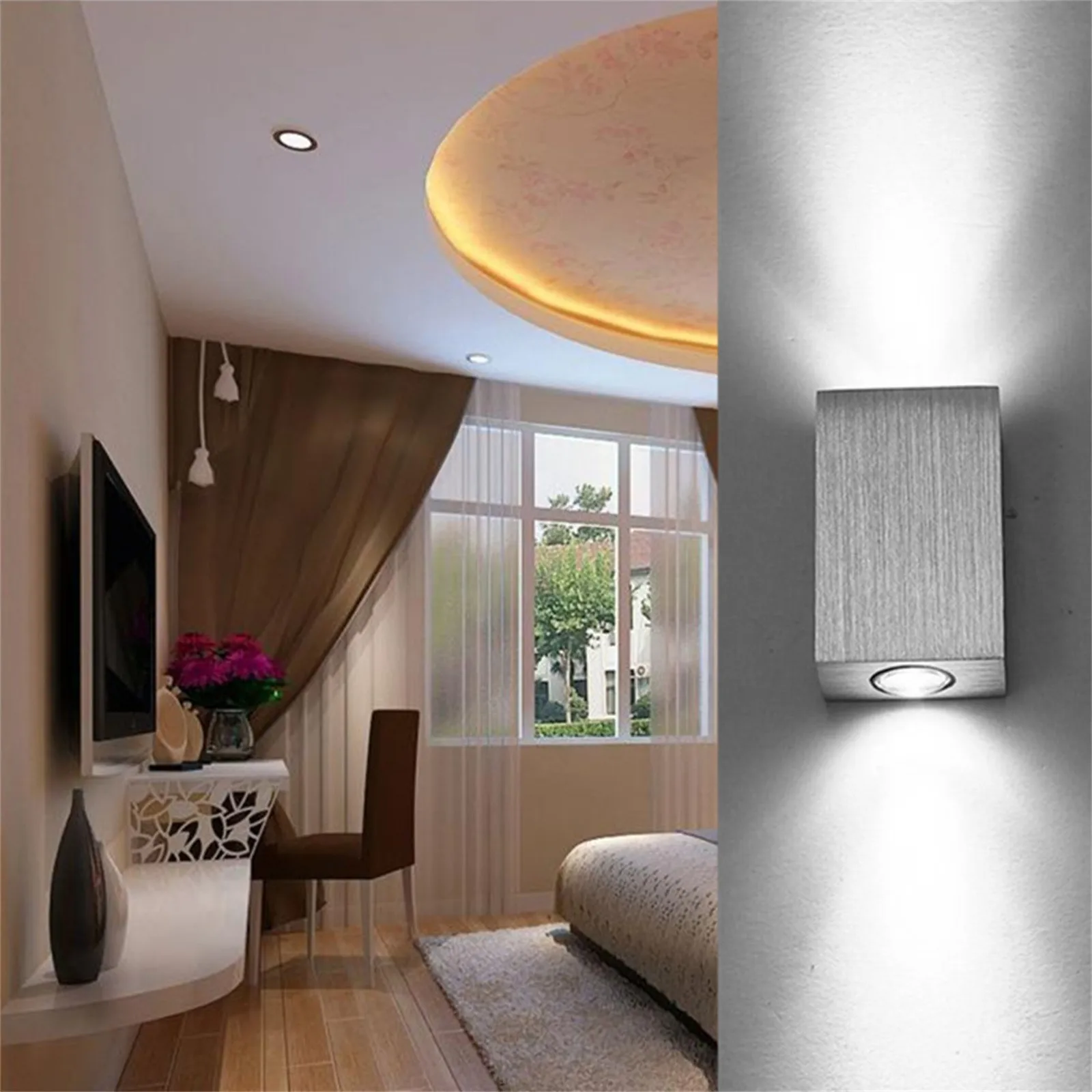 

Настенные светильники, Современная светодиодсветодиодный настенная лампа, квадратные светильники направленного света с теплым белым свет...