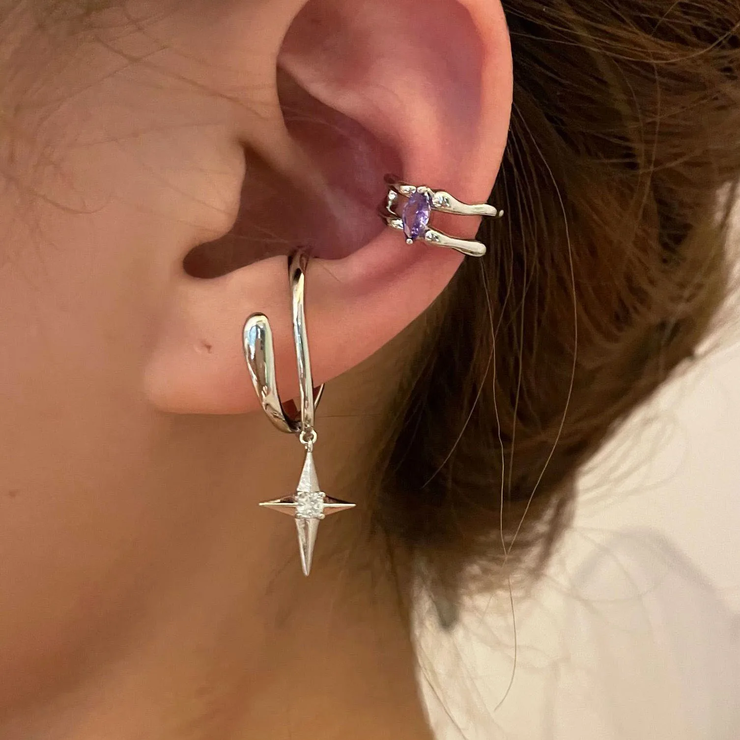 

New Trendy Personality Jesus Cross Pendant Clip On Earrings For Women Without Pierced Charms Fashion Ear Jewelry Accessories