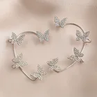 Сверкающие серьги-клипсы с кристаллами в виде бабочки для женщин без пирсинга Роскошные винтажные золотистые и Серебристые свадебные украшения в виде эльфа