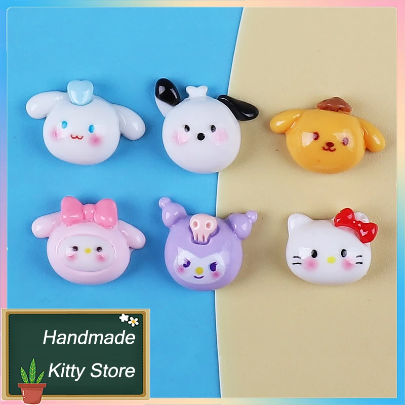 

10Pcs New Sanrios Hellokitty Accessories Kawaii Melody Pompompurin Kuromi Cinnamoroll Pochacco Mini 2Cm Anime Diy Ewelry Hairpin