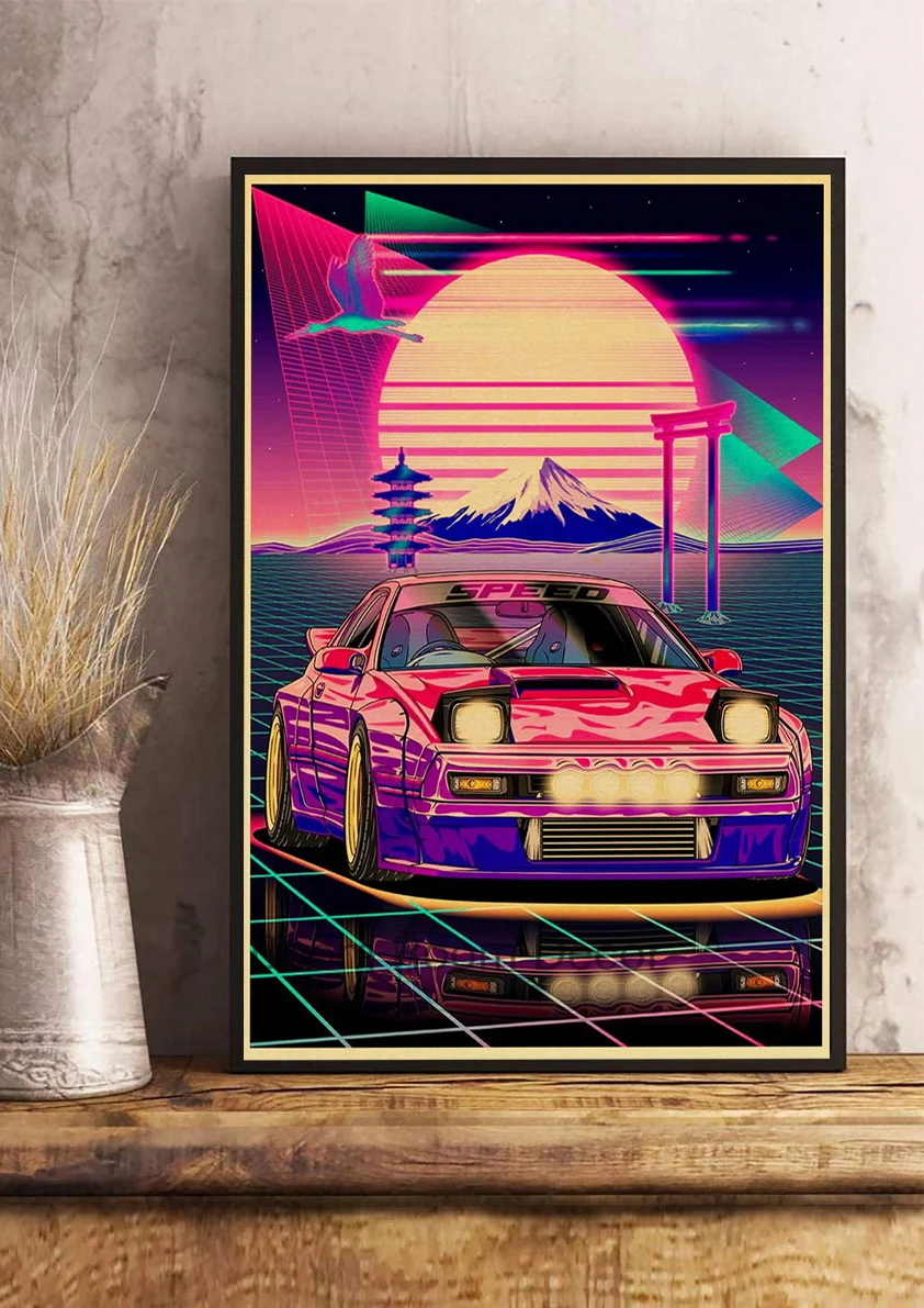 

Классические автомобильные плакаты snapseed, крафт-бумага