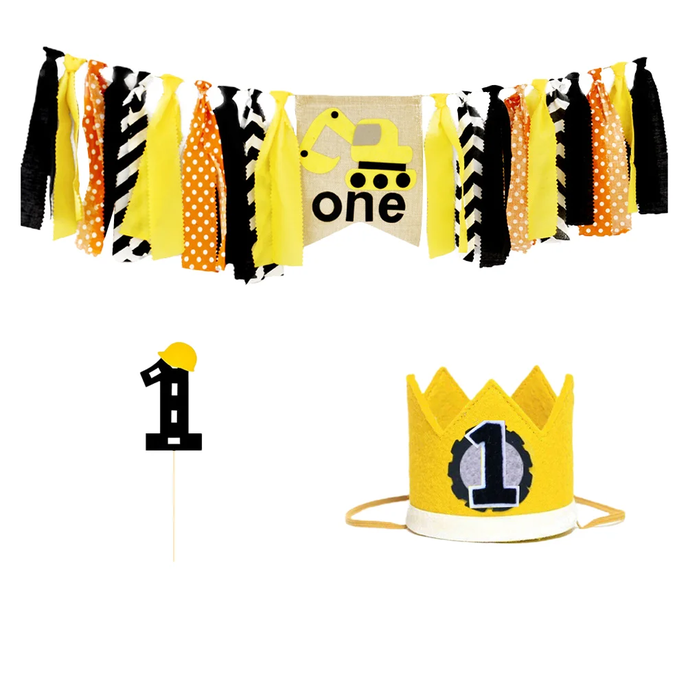 

3 PCS/Set Hanging Banner Baby Cloth Garland High Chair Seat Manual Shower Birthday Photo