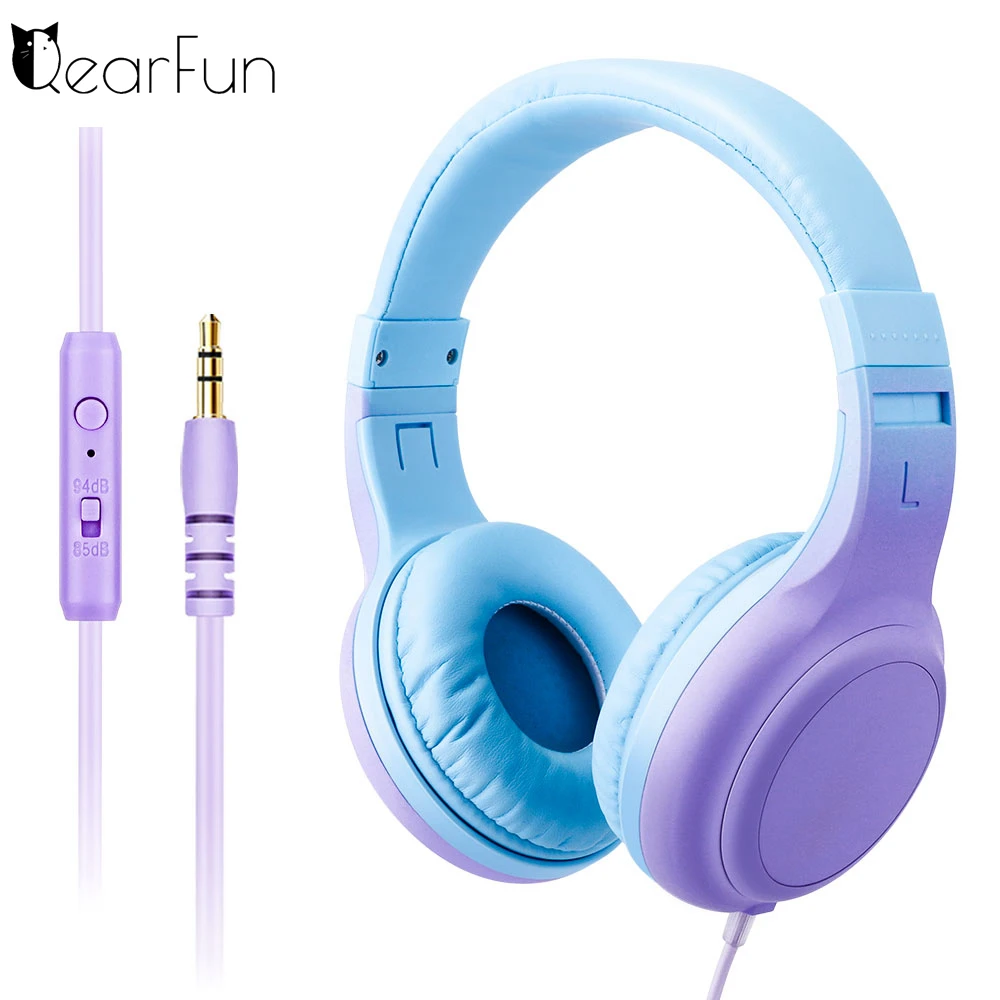 

Kids Headphones Wired with Microphone 85/94dB Volume Limit Stereo 3.5mm Jack Wired Earphones for Study School iPad Tablet MP3