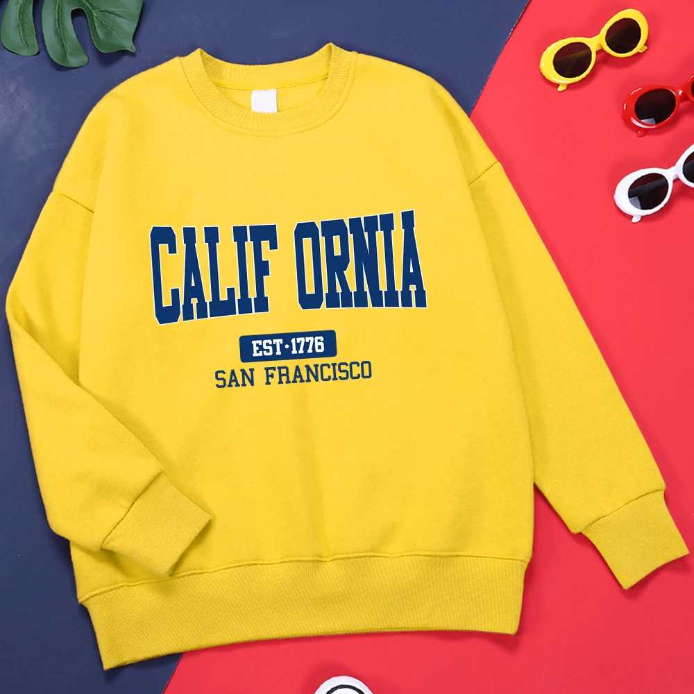 

California Est.1776 San Francisco Letter Mens Hoodie Harajuku Oversize Hoodies Fashion Quality Clothing Daily All-Match Clothes