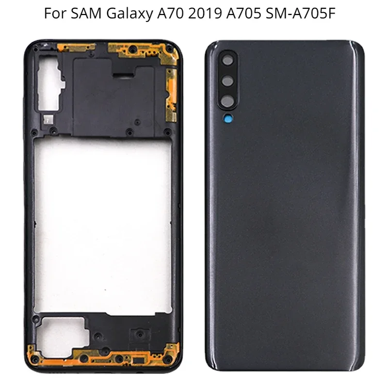 Для SAM Galaxy A70 Средняя рамка лицевая панель задняя крышка батарейного отсека дверь