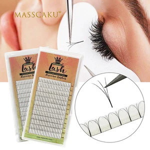 Готовые русские объемные ресницы MASSCAKU, объемные ресницы 3d4d5d6d с длинным стержнем, готовые ресницы, принадлежности для наращивания ресниц