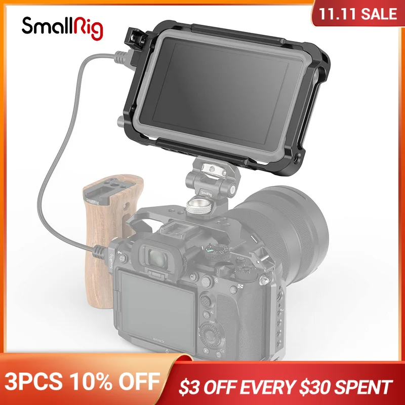 

SmallRig Cage Kit for Atomos Ninja V/Ninja V+ with NATO Rail HDMI Cable Clamp and Sunhood Fully Protect Camera Monitor -3788