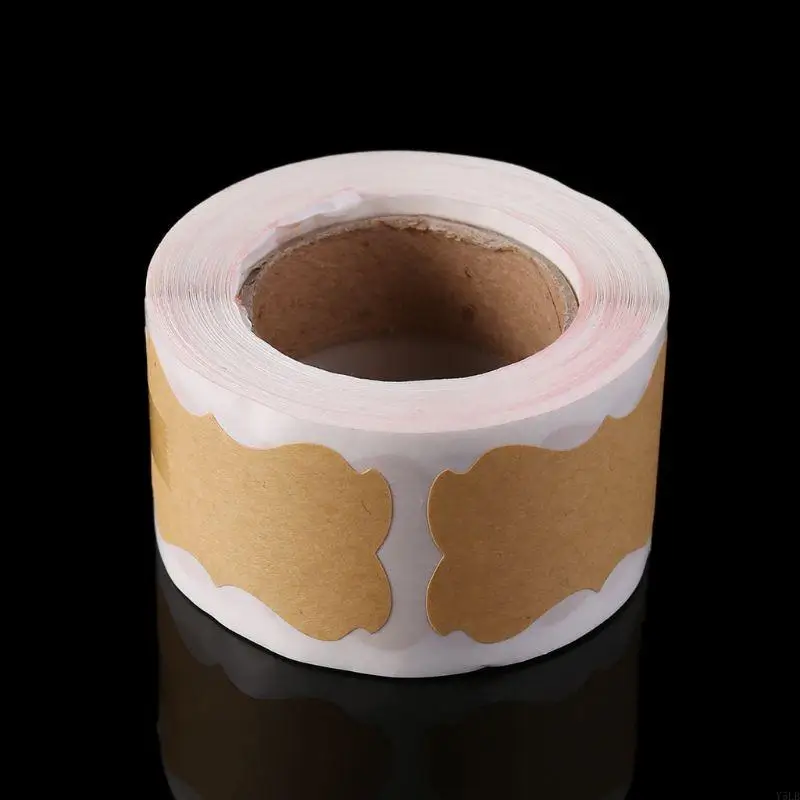 Y5LB 300pcs Vintage Blank Kraft Label