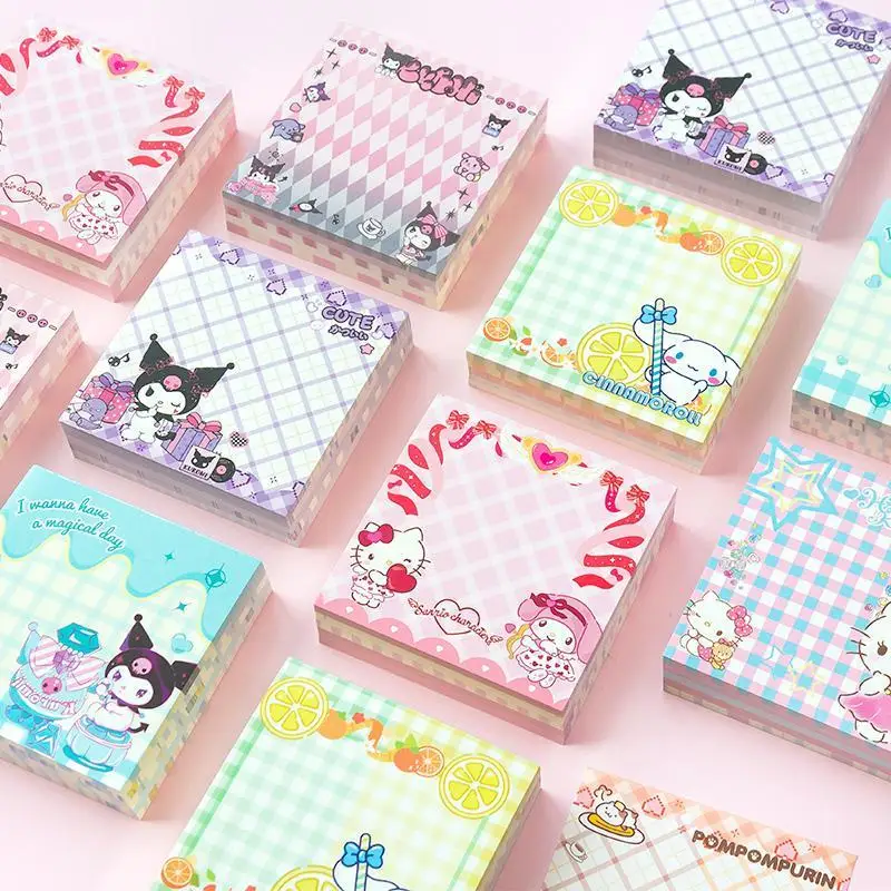

Hello Kitty Kawaii Anime Sanrio Message Notebook Cute Cartoon Kuromi My Melody Diy Hand Ledger Book Student Stationery Toys Kids