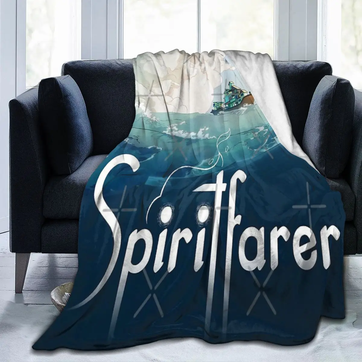 

Лодочное одеяло Spiritfarer, одеяло для лица, ретро-одеяло для кемпинга, антипиллинговое, по индивидуальному заказу