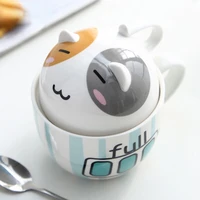 cute ceramic mugs with lids and spoons for students korean creative household couples cups milk cups fall mug cute cup