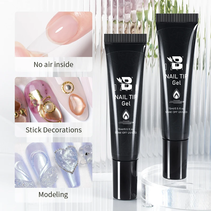 

BOZLIN 15ML Nail Tip Glue Gel/ Polish Viscose/Diamond Gel/Mold Modeling Transparent UV LED Function Gel UV Lamp Nail Extension
