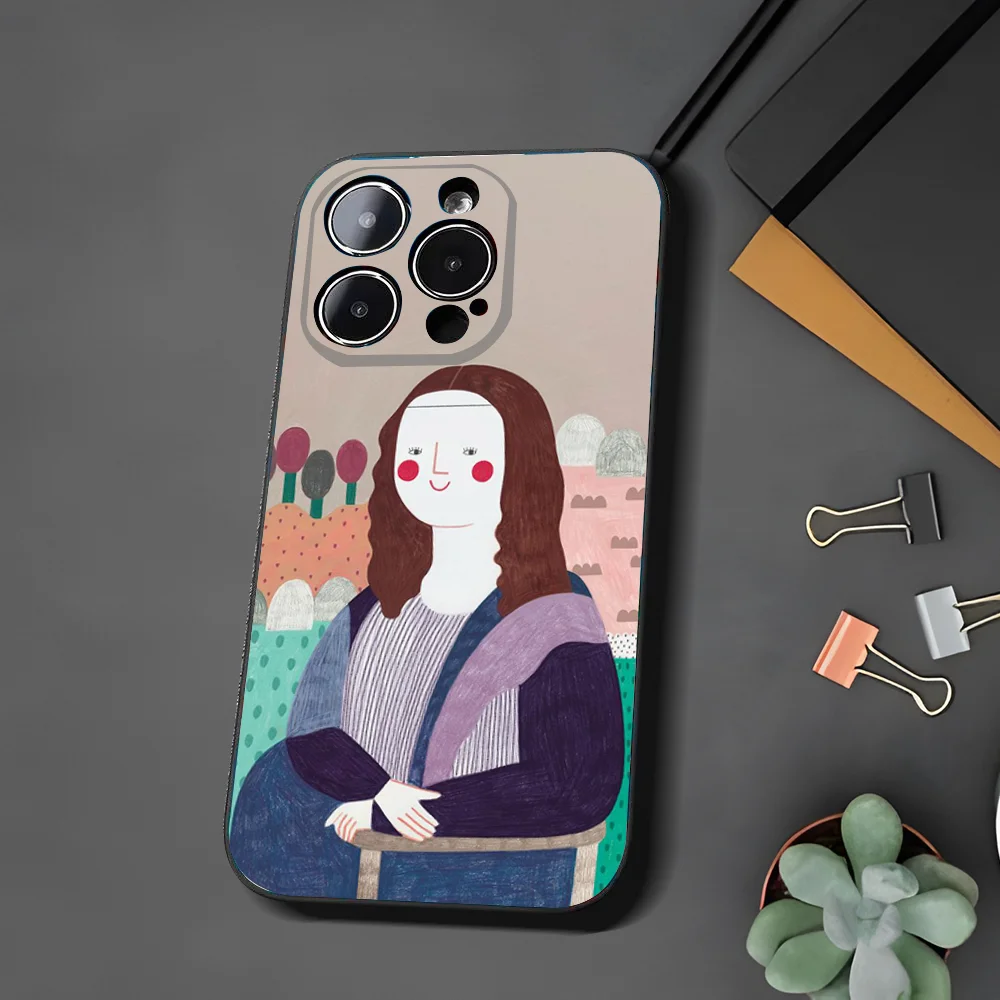 Leonardo Da Vinci Mona Lisa Phone Case For Xiaomi 11 Redmi Note 5G 8T 9A 9 10T Note8Pro Note9 12SUltra Black