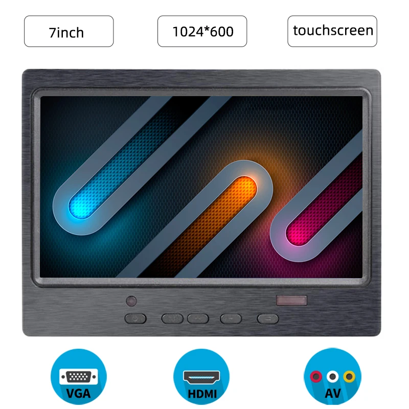 

7-дюймовый сенсорный портативный монитор 1024x60 0 IPS ЖК-монитор безопасности HDMI-совместимый VGA AV промышленный емкостный Автомобильный дисплей