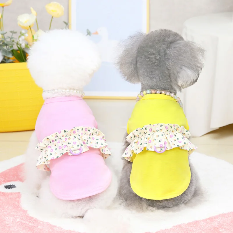 Pet Dog Clothes Spring and Summer Thin Drawstring Vest Teddy Small Dog Cat Clothes