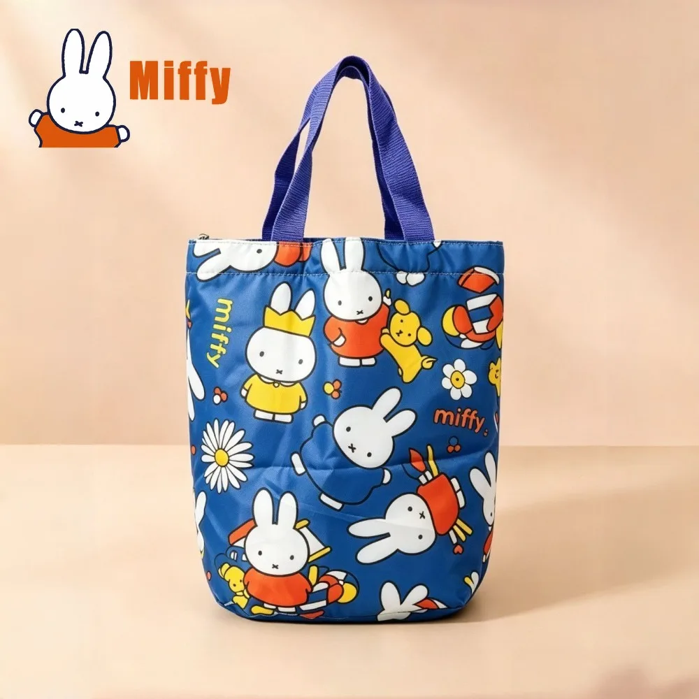 Фото Сумка для обеда Kawaii Miffy с милым кроликом, термосумка-тоут, водонепроницаемый изолированный контейнер для бенто, органайзер для еды, подарок для пикника №2