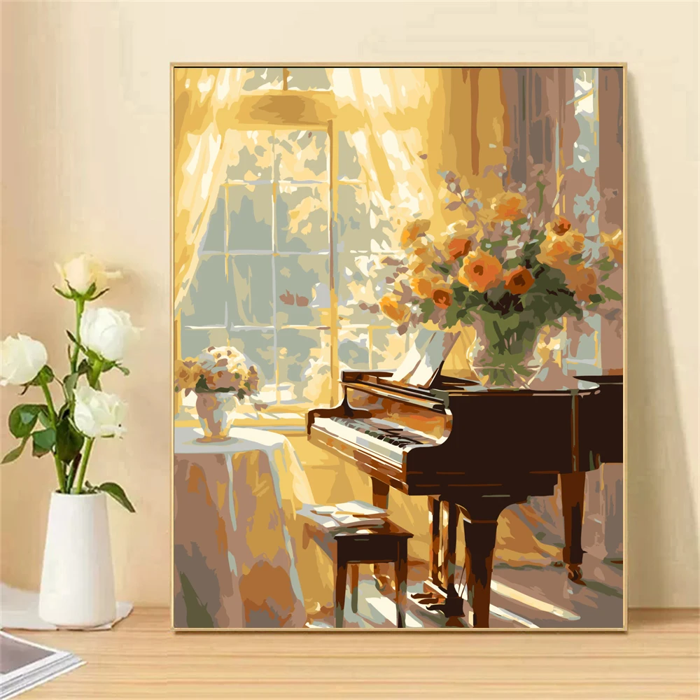 Набор для рисования по номерам на холсте пианино взрослых