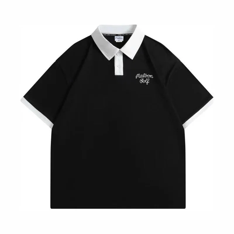 Malbon Cotton Men's Short Sleeve T-shirt, Business Sweater, Sweat-absorbing Football Polo, New Summer 2023