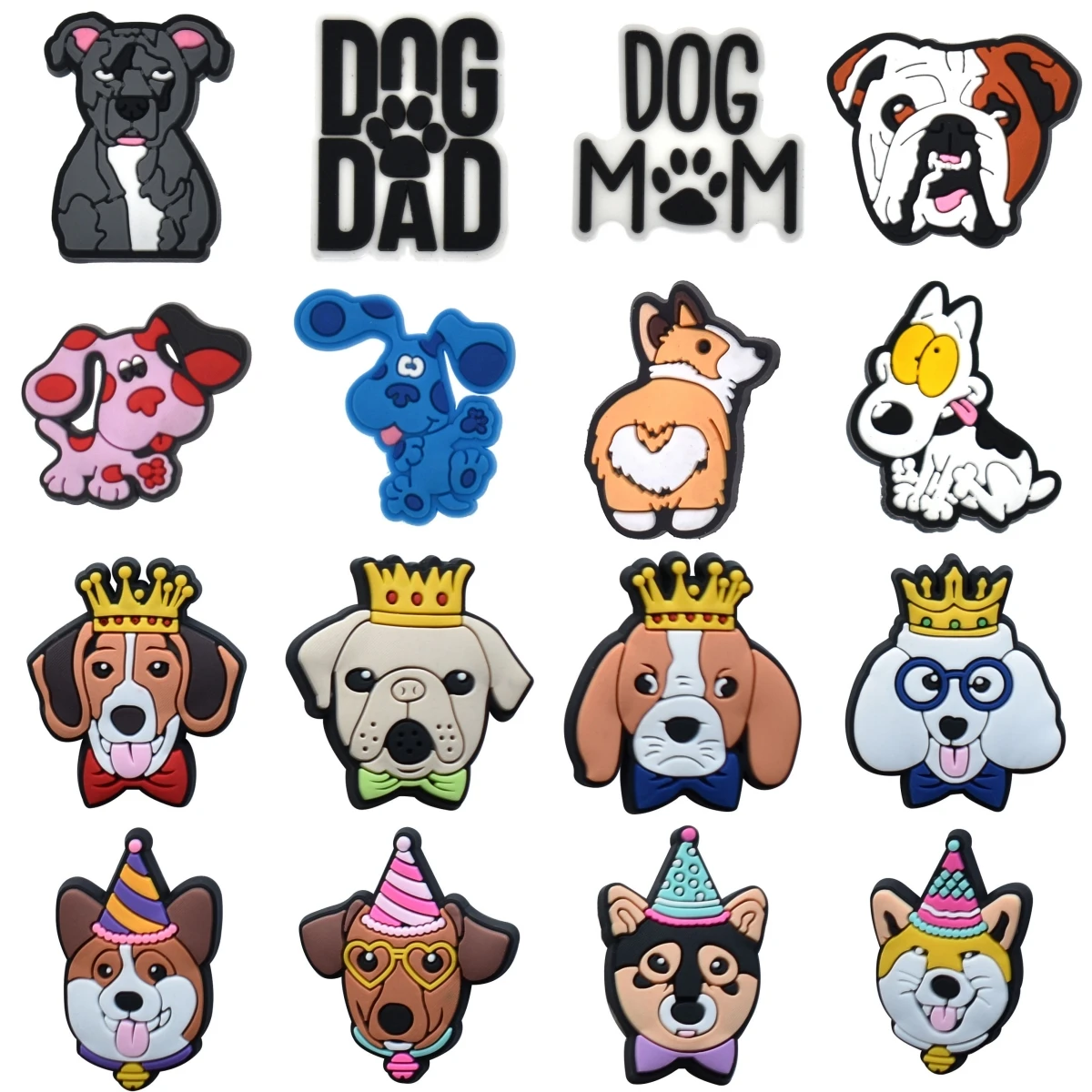 Hot Selling 16pcs Classic Cartoon Animal Gambling Shoes  Charm PVC Garden Shoe Buckle Decoration Suitable for Alligator Jibz