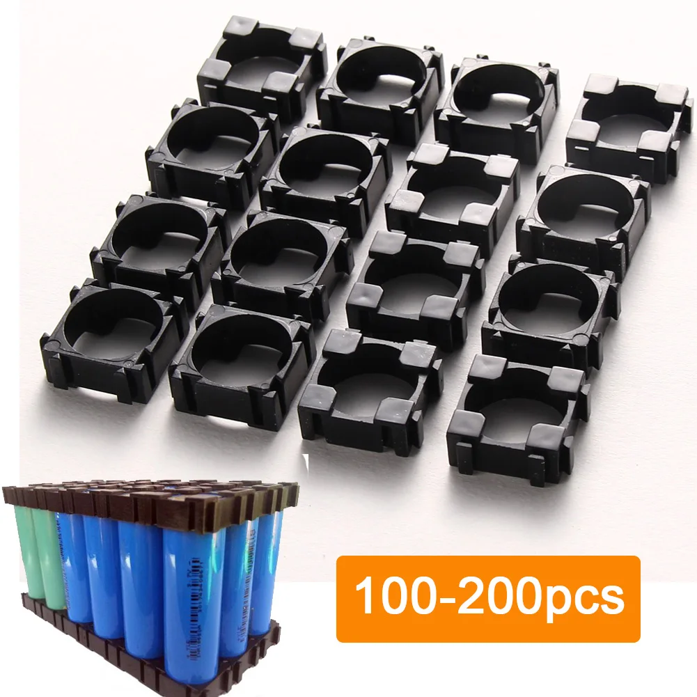 

100/200Pcs 18650 Lithium Battery Holder Anti Vibration Plastic Battery Pack Bracket Cylindrical Cell Battery Stand Cell Spacer