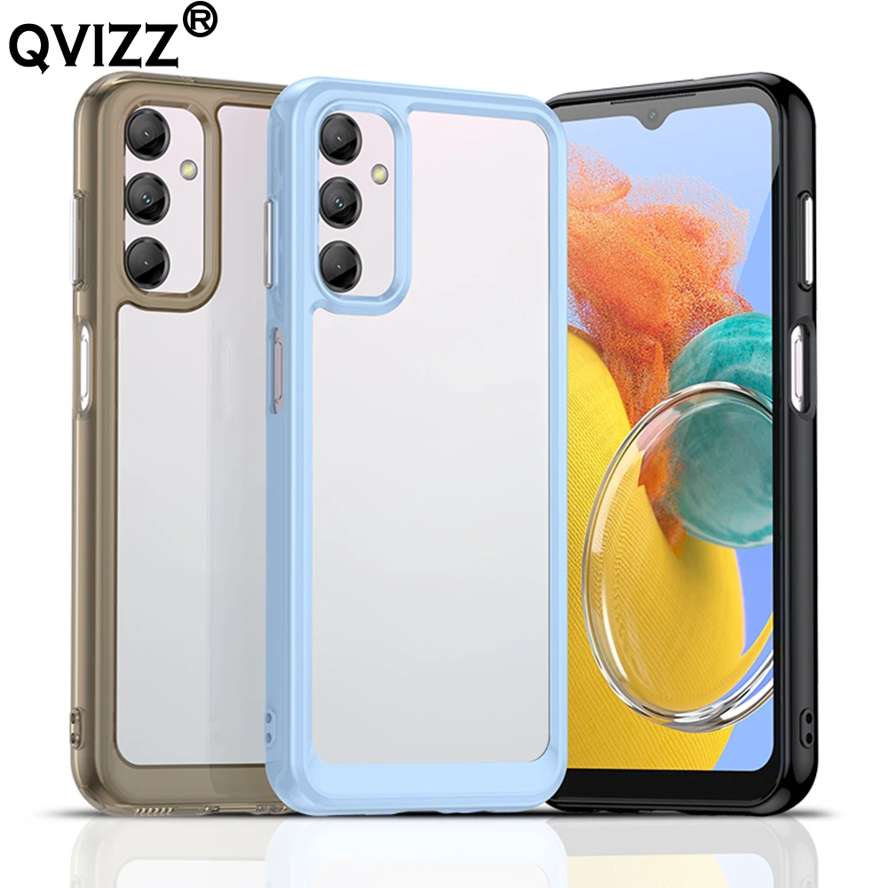 

Luxury Clear Case for Samsung Galaxy M14 Ultra-thin Soft Silicone Edges Hard Armor Shockproof Phone Cover SamsungM14 GalaxyM14