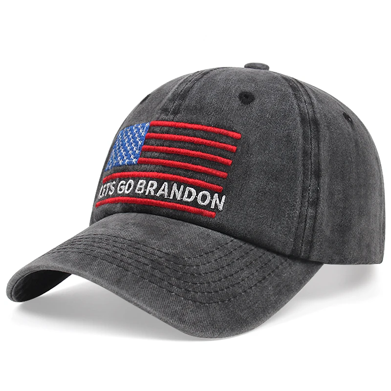 

Мужская бейсболка с вышивкой и флагом, регулируемая бейсболка в стиле хип-хоп, с эффектом потертости, 2022