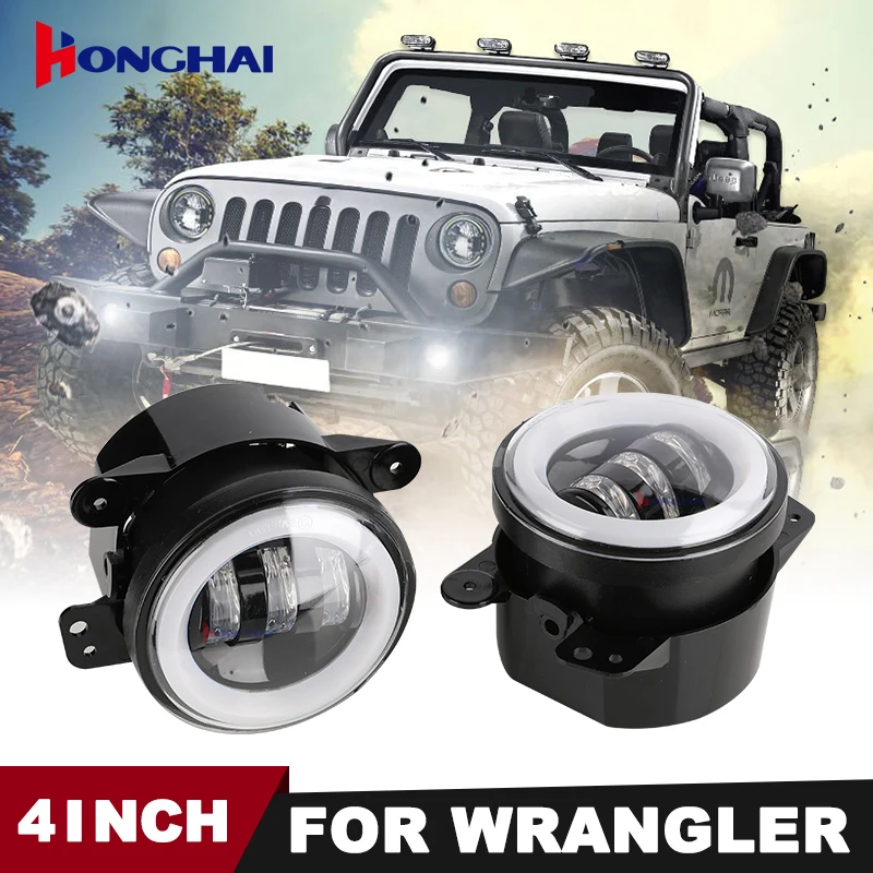 

Светодиодные противотуманные фары для Jeep Wrangler JK, 2 шт., 4 светодиодный
