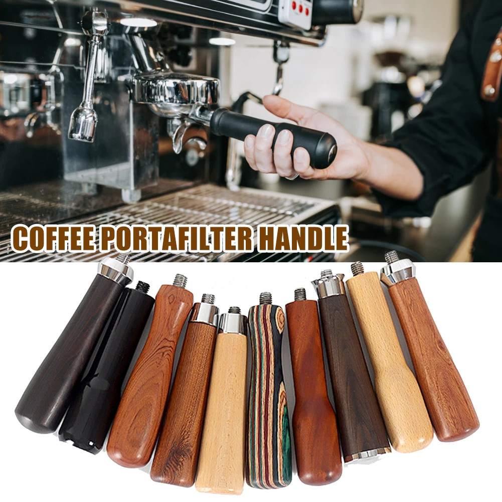 

Coffee Portafilter Handle Solid Wooden Coffee Filter Bottomless Handle for M10 Screw Coffee Machine Replacement Accessories