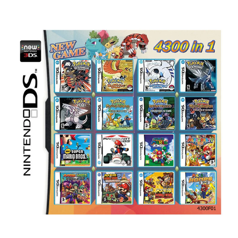 

4300 In 1 DS Compilation Video Games Cartridge Multicart For NDS 2DS 3DS Combo Classic Game Cards Children's Birthday Gifts