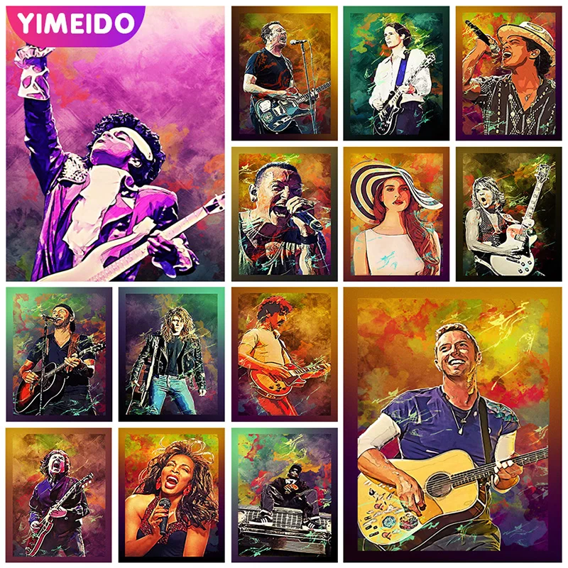 

YIMEID AB Diamond Painting Rock Singer Full Drill Diamond Embroidery Portrait Cross Stitch Rhinestone Mosaic Pictures Home Decor