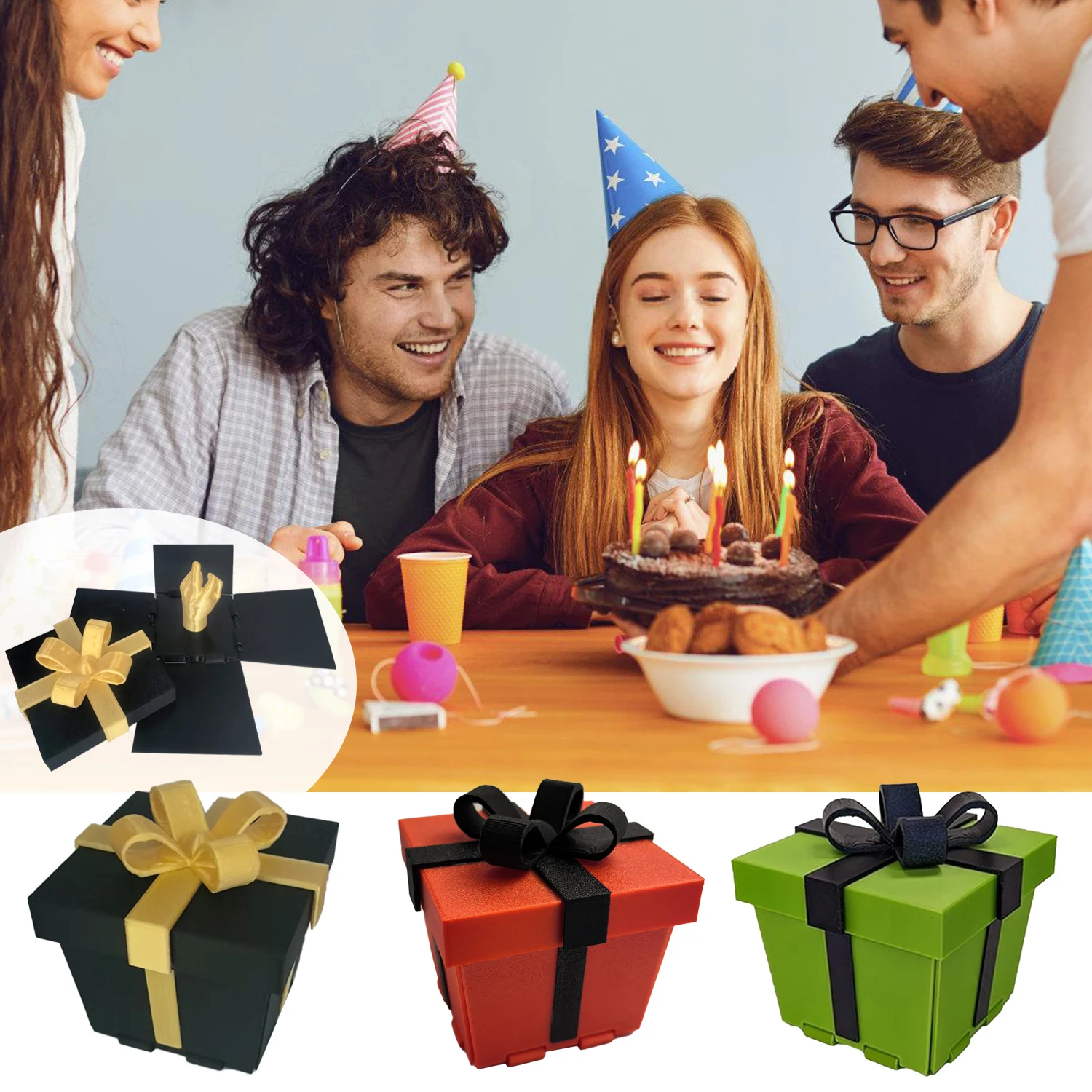 Забавная Подарочная коробка для пальцев раздражающая розыгрышей с крышкой