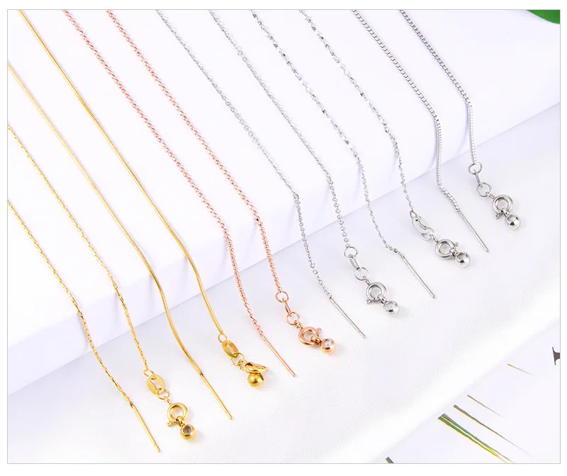 

14k Gold Color Necklace Chain for Women Snake Bone/star/o Link S925 Silver Chain 18 Inche Necklace Pendant Jewelry Gift Not Fade