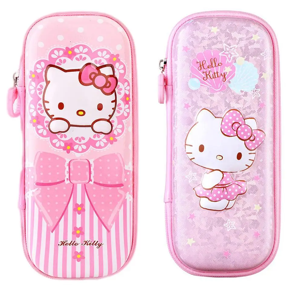 

Sanrioed Anime Kawaii Hello Kt Pencil Case School Students Kittyt Cat Eva Stationery Bag Multi-Layer Multi-Function Bag Gift