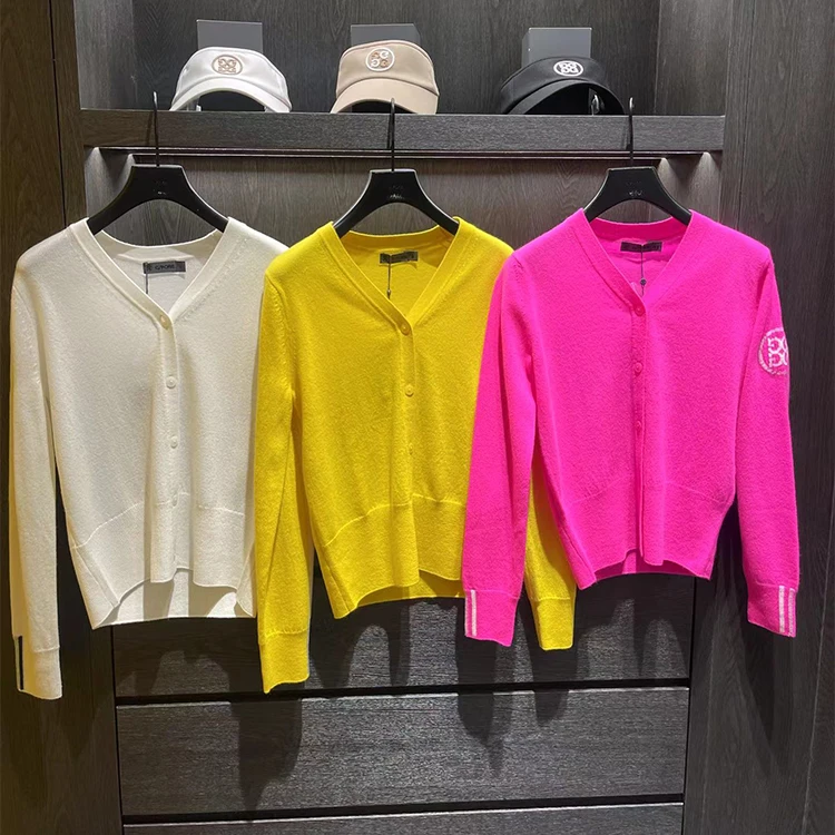 Golf Clothing Women Outdoor Sports Fashion Golf Sweater Autumn Versatile Knitted Cardigan