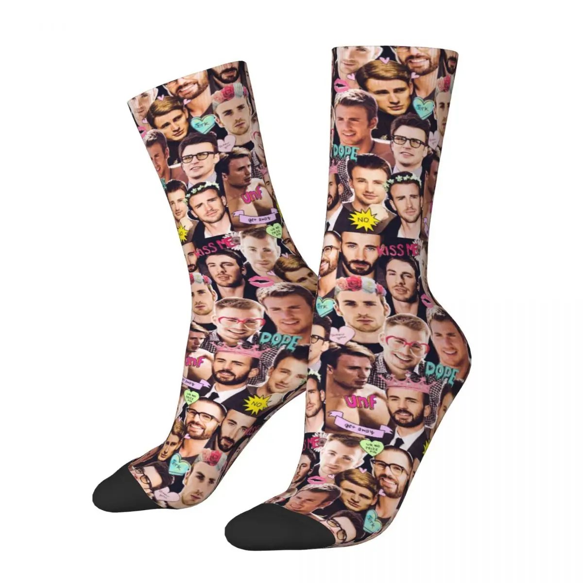 

New Socks Harajuku Photos Chris Evans Socks Cute High Quality Women Men Socks Spring Summer Autumn Winter Christmas Present