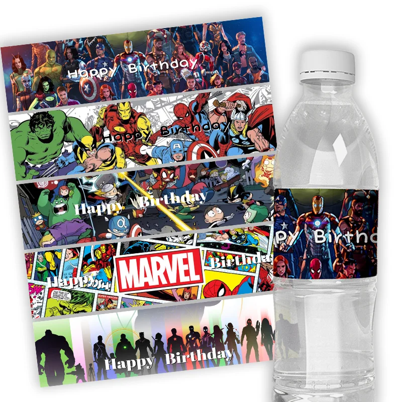 24pcs Custom Disney Hulk Iron Man Spider Man Water Bottle Wr