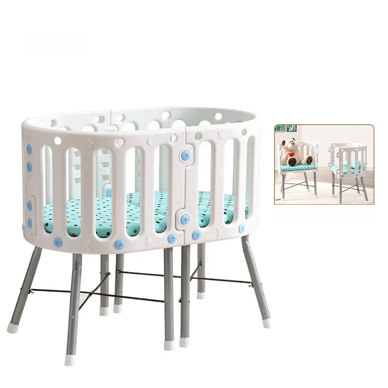 White Color Newborn Baby Bed, Can Split To Two Chairs, Multifunctional Infant Rocking Cradle Kids Crib