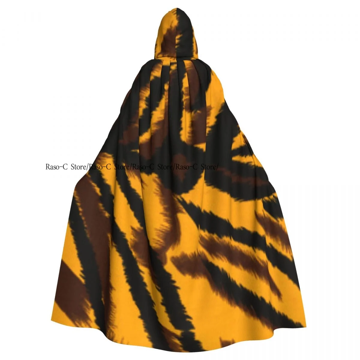 Плащ унисекс с текстурой тигра и капюшоном длинный костюм ведьмы для косплея