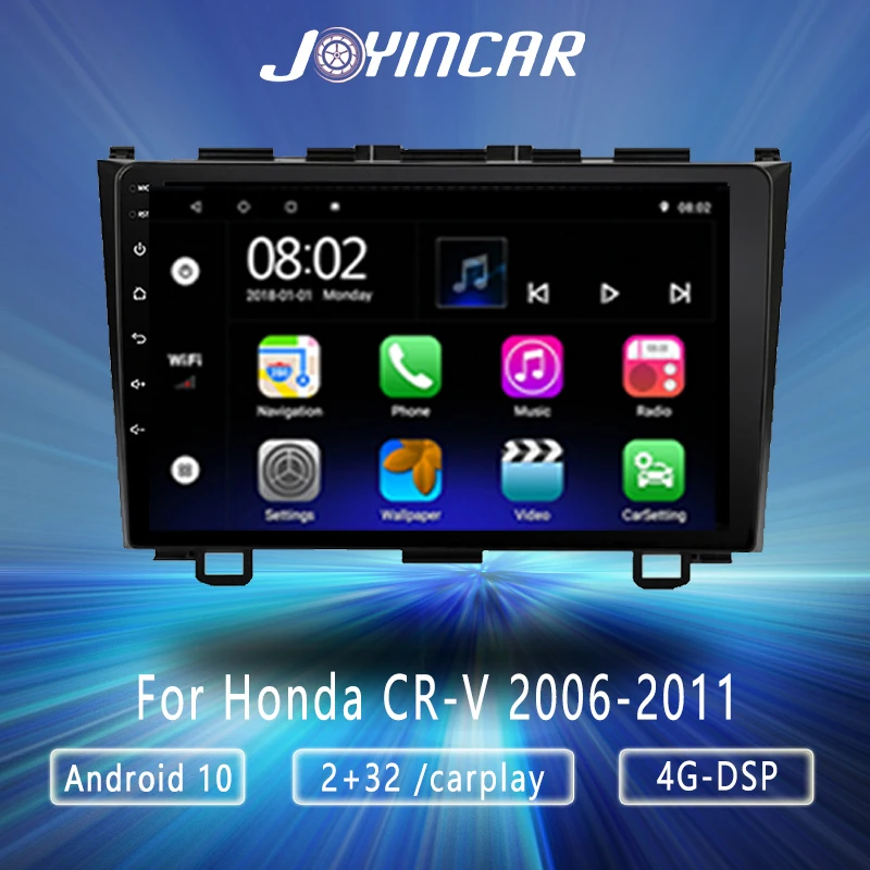 

Car Radio Multimedia Player 2 din 9"Android 10 Auto Radio navigation Carplay for Honda CRV CR-V 2006-2011 stereo wifi navi gps