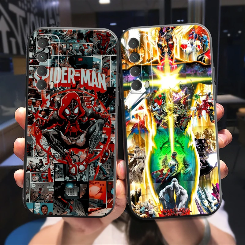 

Marvel Spider-Man Phone Case For Huawei Y7S Y9A Y6 2019 Y7P 2020 Y8S Y7 2019 Y9 2019 Soft Black Funda Liquid Silicon Back