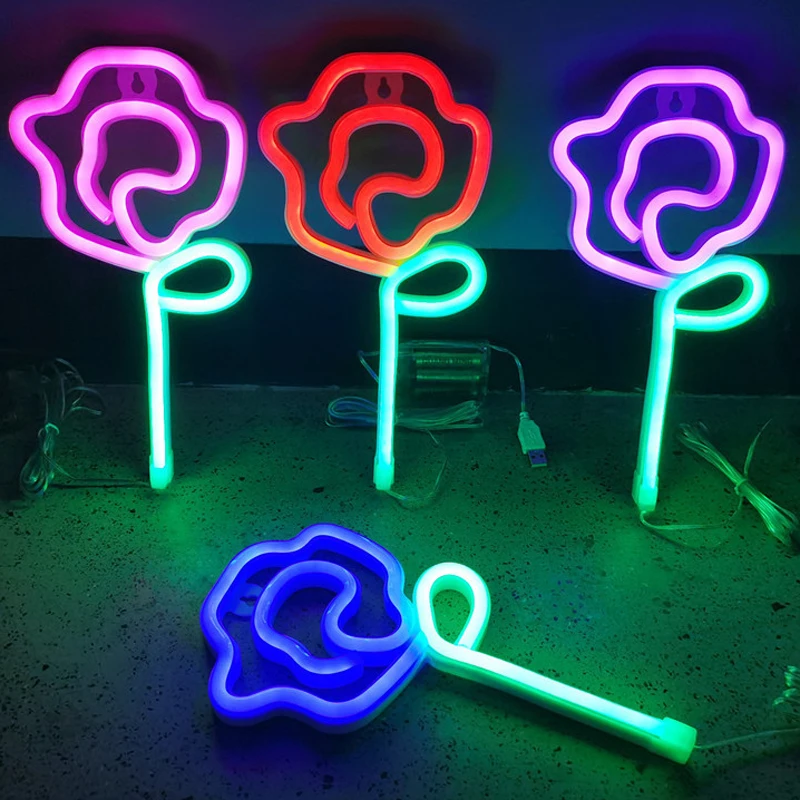 

LED Flower Neon light for Wall Bedroom Wedding Party Decro Neon Sign Holiday Valentine's Day Birthday Gift Neon Lamp Power USB