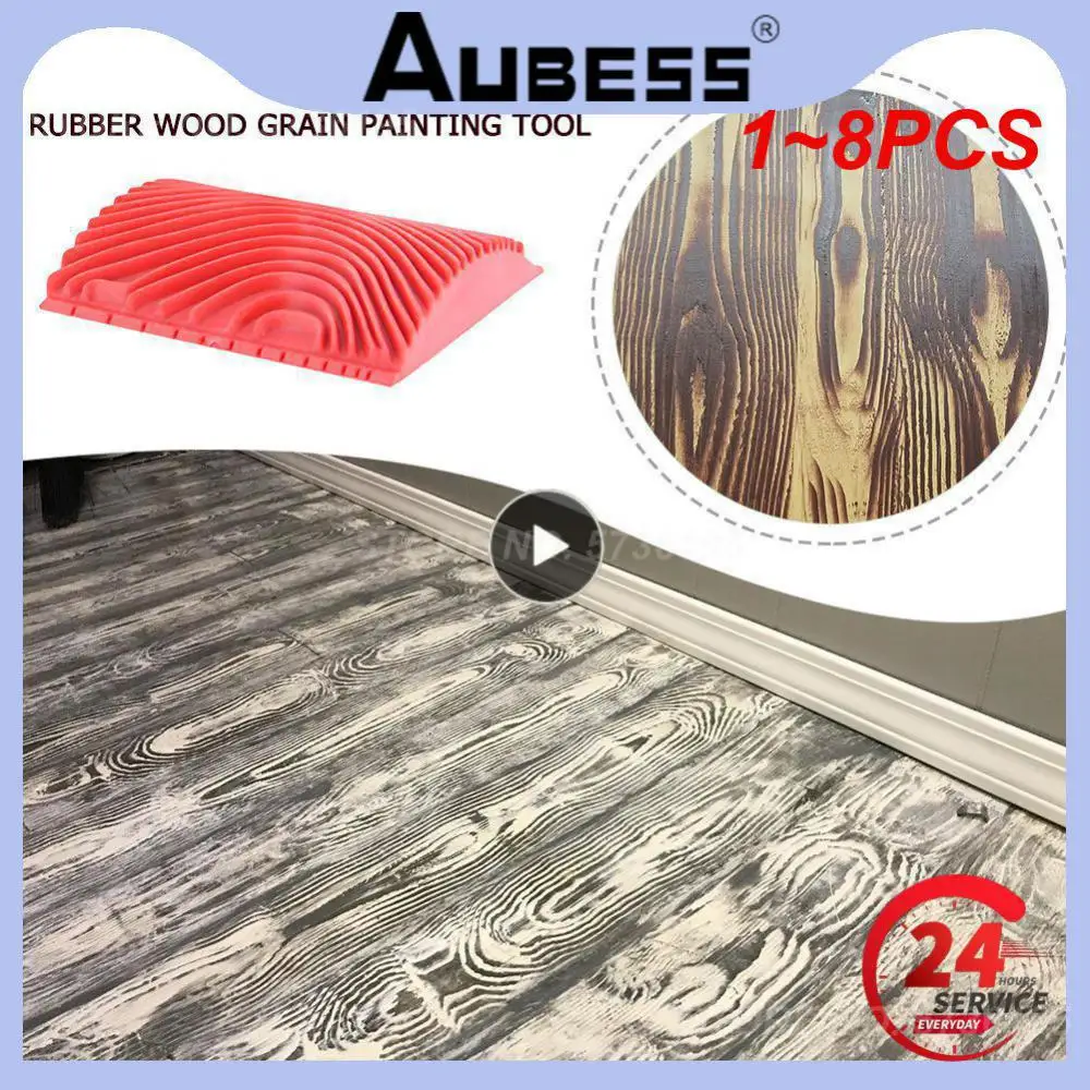 

1~8PCS Rubber Roller Brush Painting Tools Imitation Wood Graining Wall Painting Home Decoration Art Embossing DIY Graining