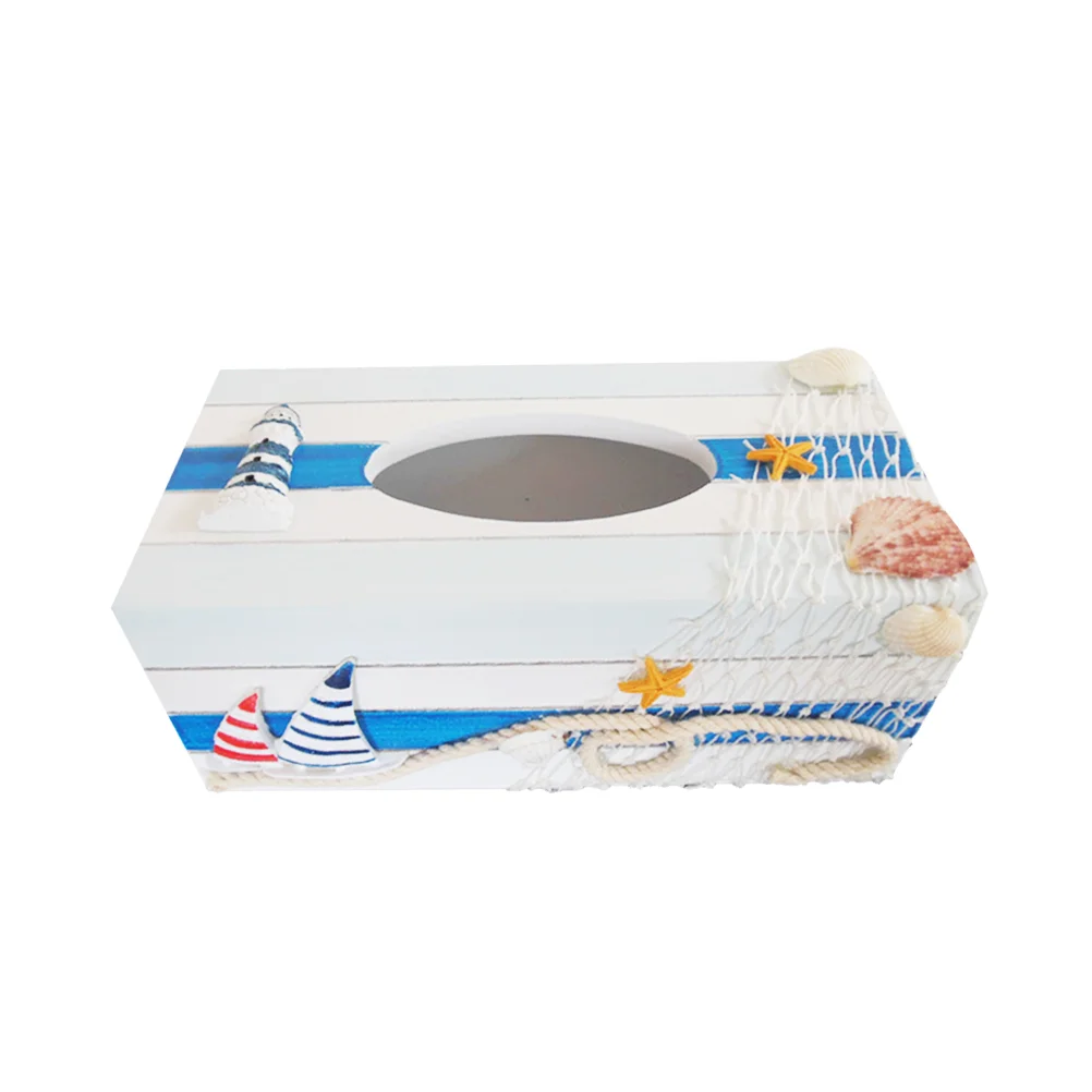 

Toilet Paper Towel Holder Nautical Costal Home Decoration Bamboo Tissue Container