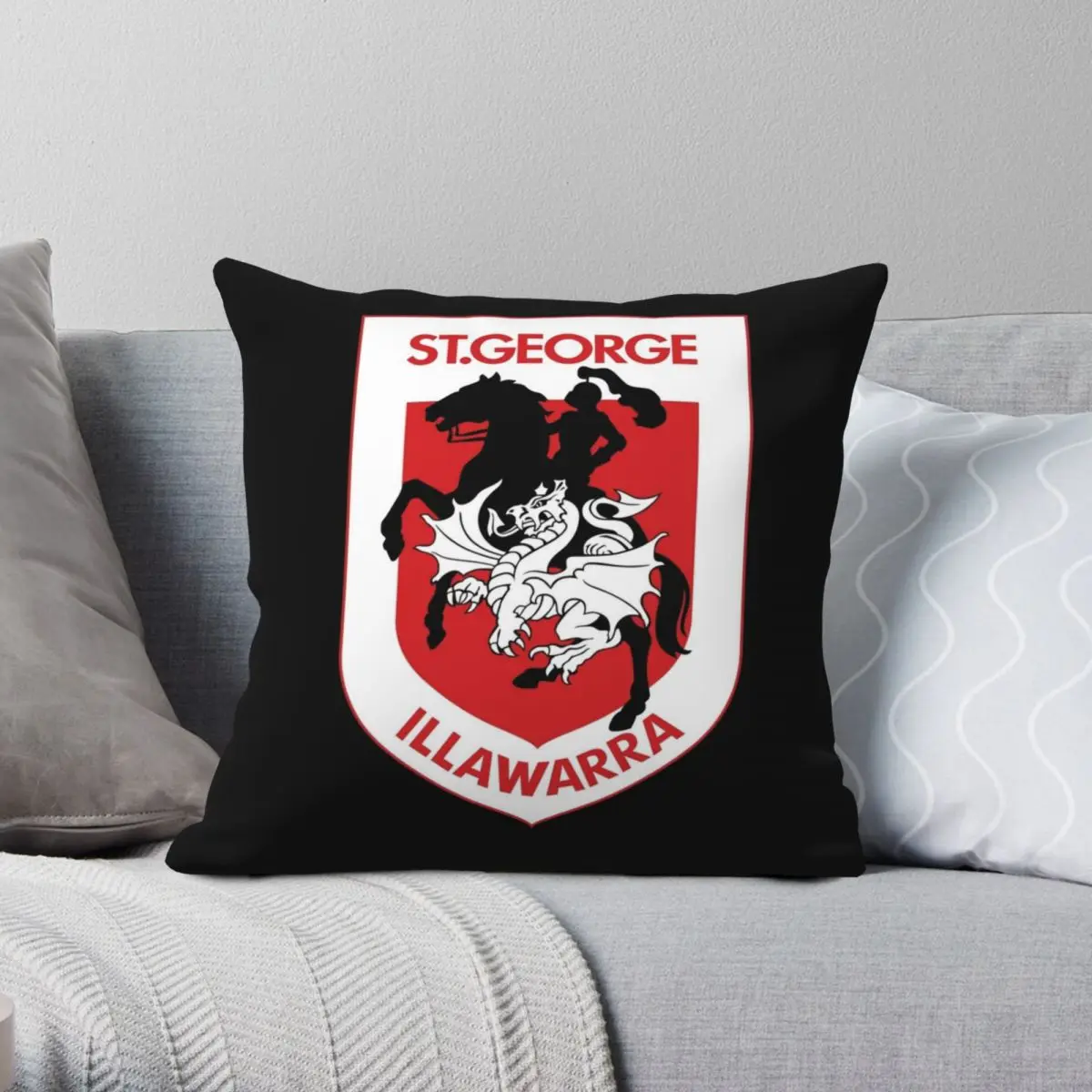 

St George Illawarra Dragons Pillowcase Polyester Linen Velvet Printed Zip Decorative Pillow Case Room Cushion Cover Wholesale
